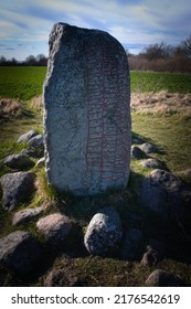 Runic Inscription On A Large Stone, Island Oland, Sweden