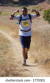 Runner In A 50k Trail Race