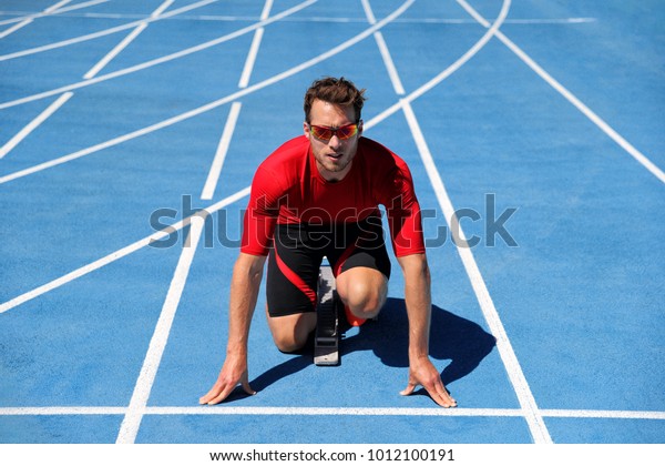 Runner Athlete Starting Running Start Run Stockfoto Jetzt Bearbeiten