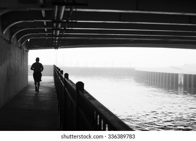 Runner, Black And White Photography