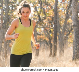 A Runner In The Outdoors In Fall