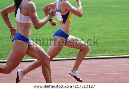 Runners on the track