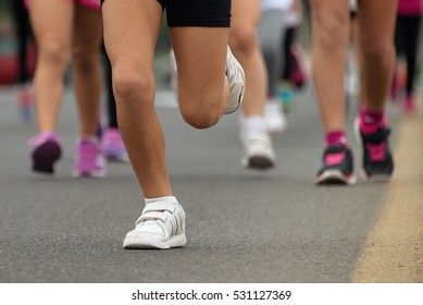 Running Children, Young Athletes Run In A Kids Run Race