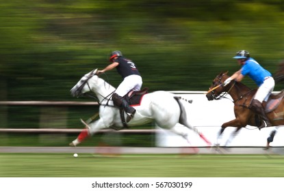 Running Horses At A Polo Game