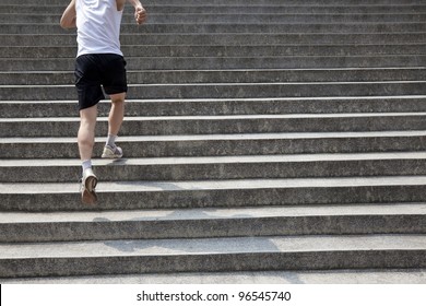 Running Man On Stairs