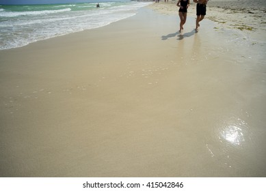 Running on the beach