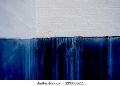 Running painting on wall caused by rain  - Shutterstock ID 2233888611