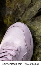 Running Shoes. Woman Tying Shoe Laces. Closeup