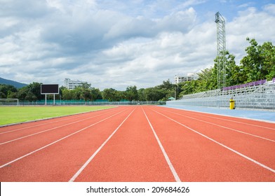 Running Track In Stadium.