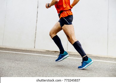 Running Uphill Male Athlete Compression Socks