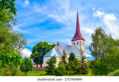 Rural Church With Red Tile Roof