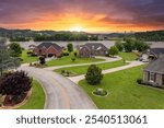 Rural community with expensive houses in Tennessee. Premium housing development in the USA