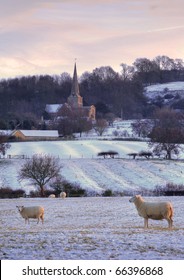 Rural Cotswolds In Winter.