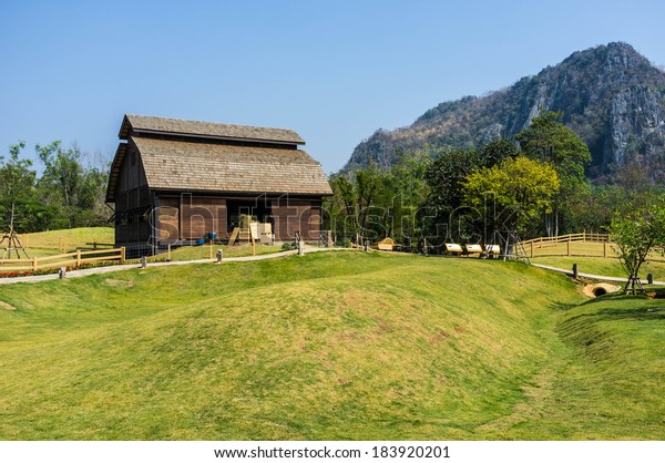 Rural Country Scene Old Barn Mountain Stock Photo Edit Now 183920201