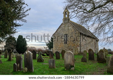 Rural English Church and Graveyard cemetery 