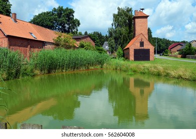 Rural Fire Station With Fire-fighting Pond, Lueneburg Heath, Germany