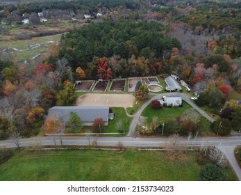 Rural Horse Farm Aerial Autumn