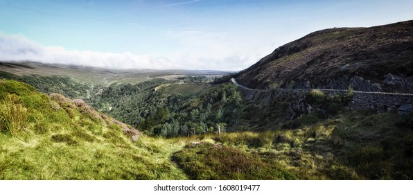 Rural Irish Country Road Through Mountains