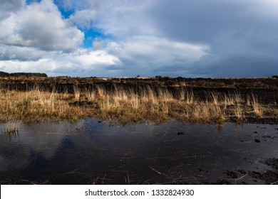 Rural Irish Peat Bog Landscape