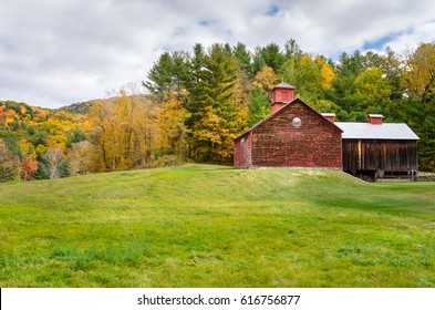 Rural Landscape In The Berkshires, MA, On A Cloudy Autumn Day.