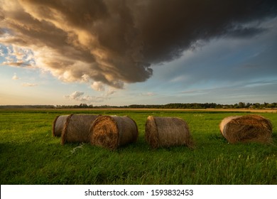 rural landscape with stormy clouds