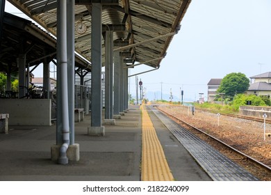 Rural  local single-track unoccupied station - Shutterstock ID 2182240099