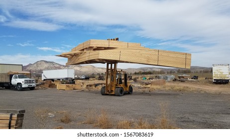 Rural Lumber Delivery Truss Delivery Forklift And Dump Bed. 