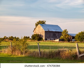 Rural Ontario Barn Sunset