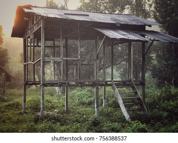 Rural Place Of Malaysia Kampung House Structure.