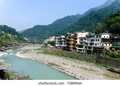 Rural River Side In Wulai District, Taiwan