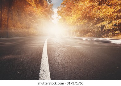 Rural Road. Natural Autumn Background