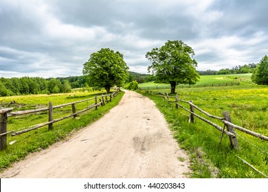 Rural Road On Farm Green Field Stock Photo 440203843 | Shutterstock