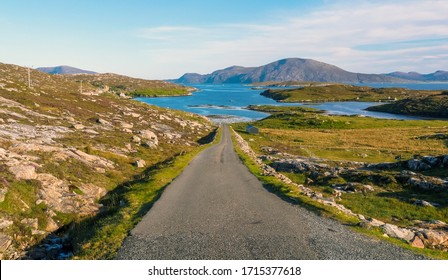 Rural Road On Isle Of Harris, Outer Hebrides, Scotland / UK