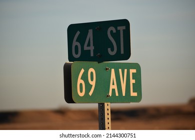 Rural Road Sign On Gravel Roads