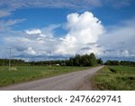 Rural scenery with Cumulonimbus cloud in Lumijoki, Finland