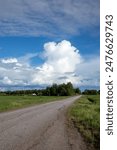 Rural scenery with Cumulonimbus cloud in Lumijoki, Finland