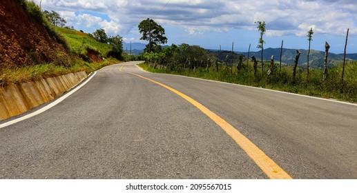 Rural Town Road With Green Environment