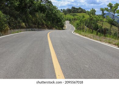 Rural Town Road With Green Environment