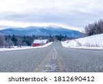 Rural Vermont Road with views of Mount Mansfield