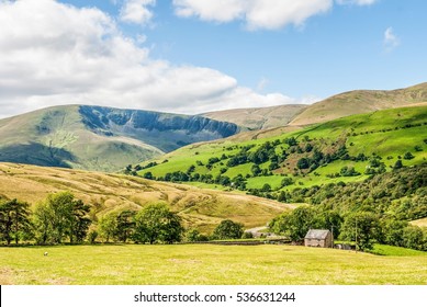 A rural view of the Southern Howgill Fells in the Yorkshire Dales National Park, England