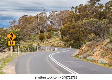 A Rural Winding Road Near Bothwell In Tasmania, Australia