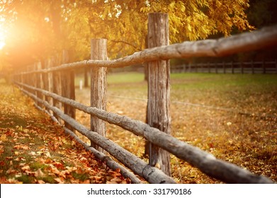 rural wooden fence. natural autumn background - Powered by Shutterstock