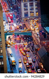 Rush Hour On 42nd Street In New York City