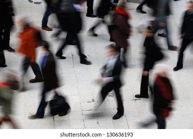 Rush Hour At Waterloo Train Station, London