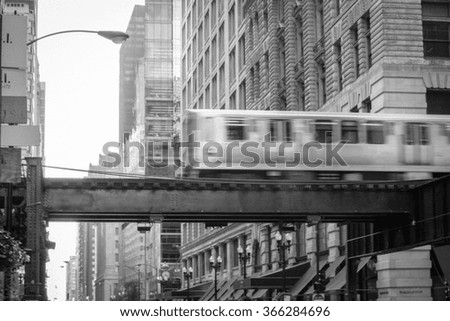 Rush train in old city