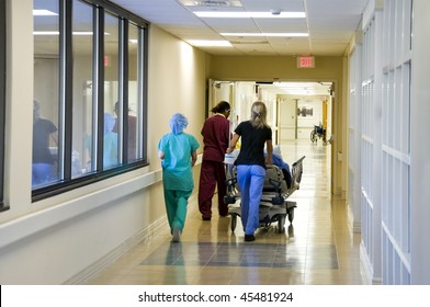 Rushing A Patient To The Emergency Operating Room For Surgery