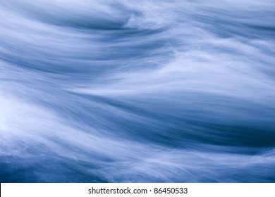 Rushing Water In A River, Toned Blue