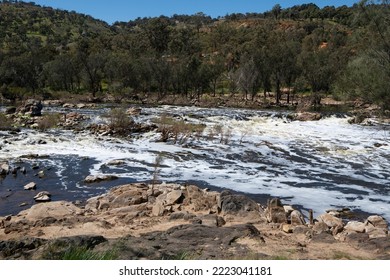 Rushing White Water At Bell's Rapids On The Confluence Of The Swan And Avon Rivers Near Baskerville, Western Australia.