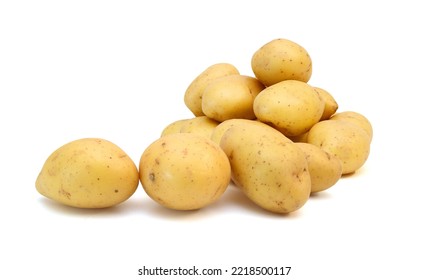 A Russet Potato On White Background