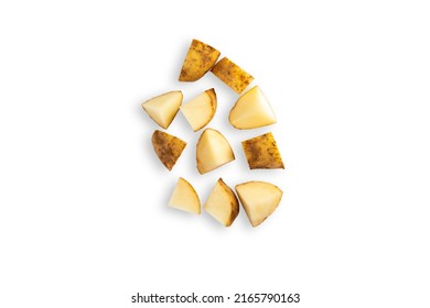 Russet potatoes on white background - Shutterstock ID 2165790163
